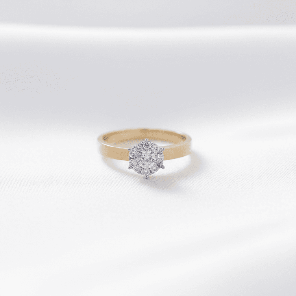 Classic Diamond Cluster Solitaire Ring
