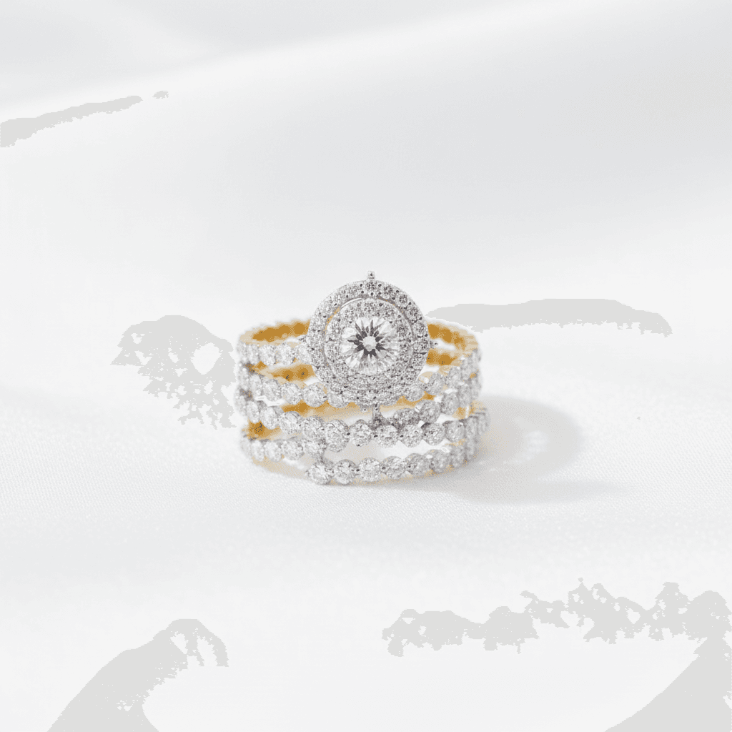 Grand Halo Marquise Eternity Stack Ring — RF0606