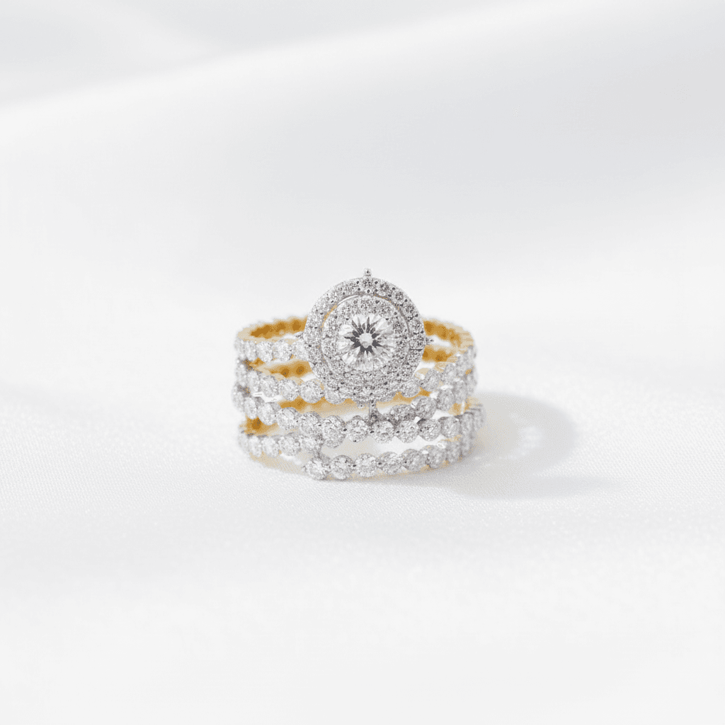 Grand Halo Marquise Eternity Stack Ring