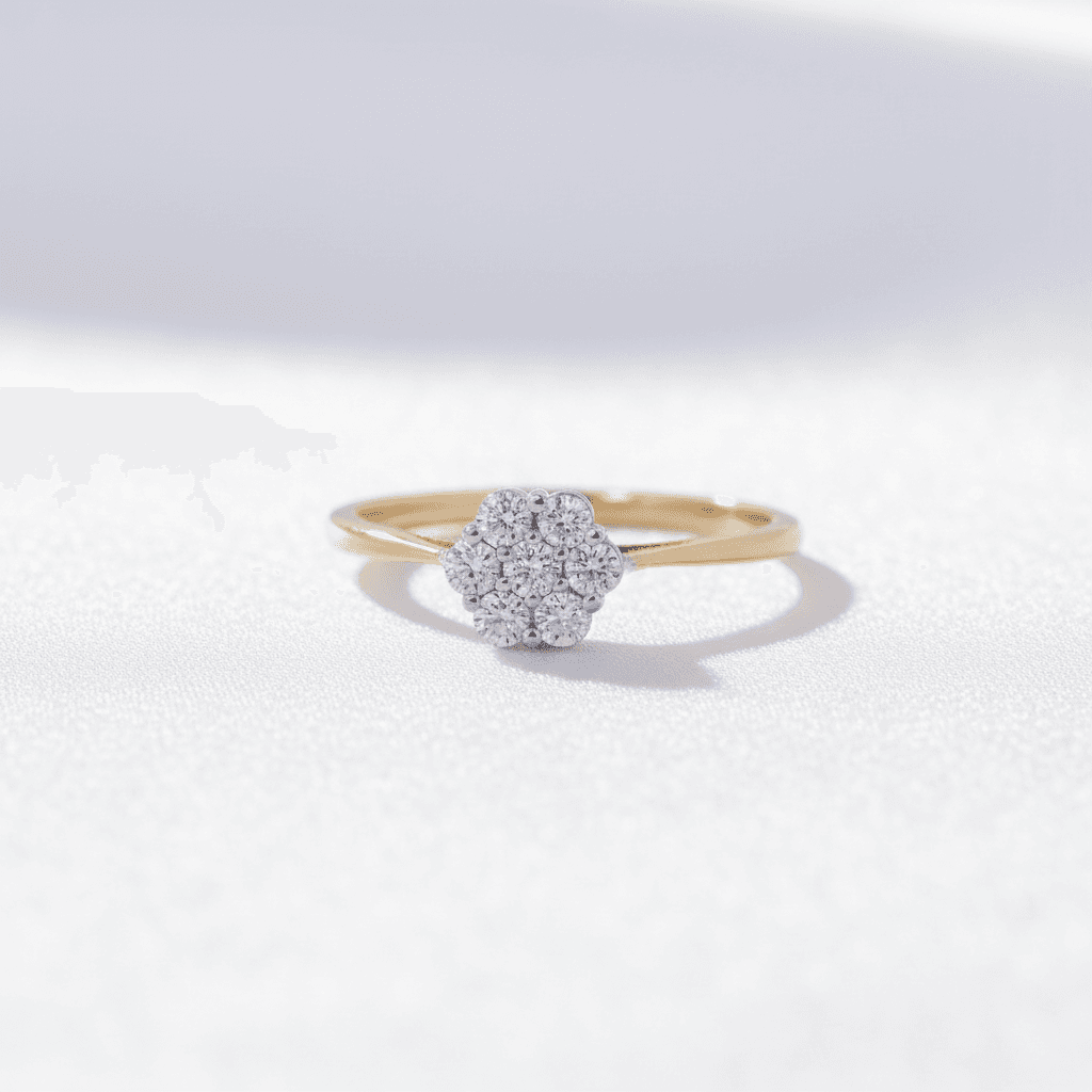 Delicate Flower Cluster Diamond Ring