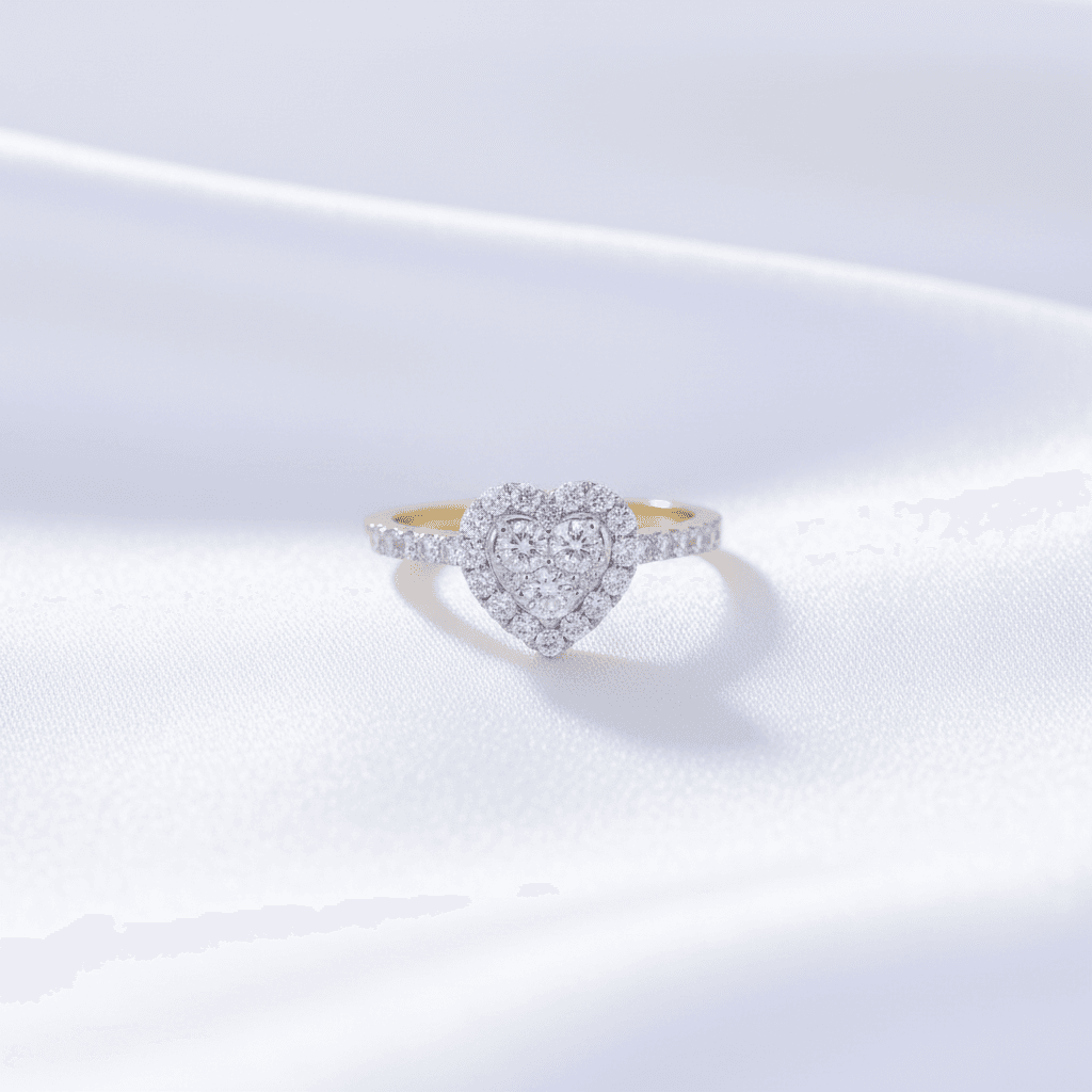 Heart Halo Diamond Ring