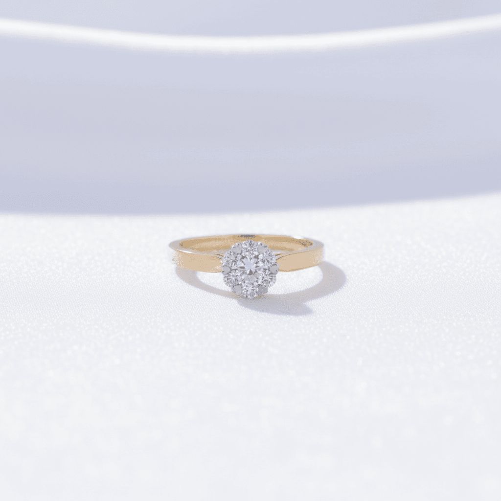 Heart Prong Diamond Cluster Ring