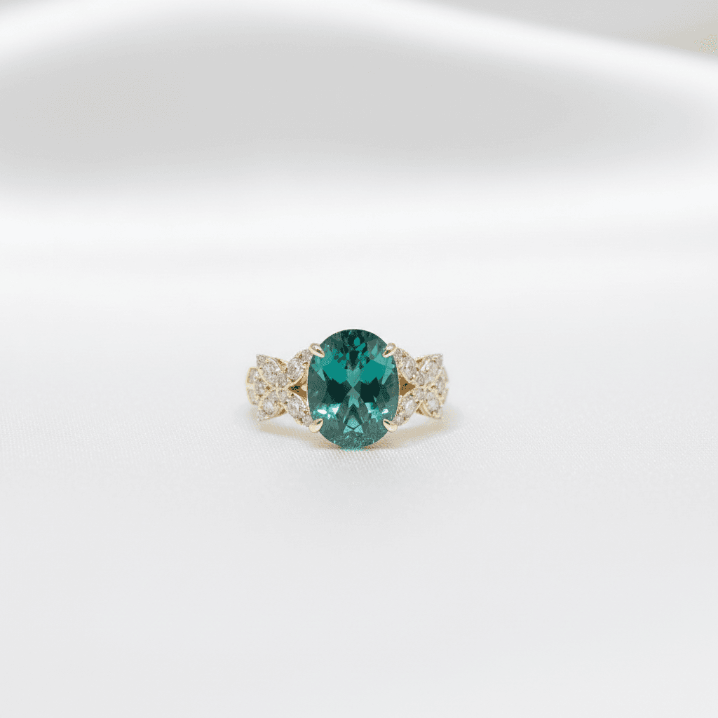 Emerald Butterfly Diamond Ring