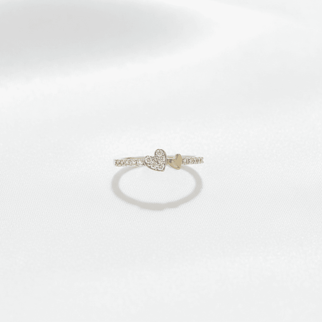 Heart Diamond Chevron Ring — RF0623