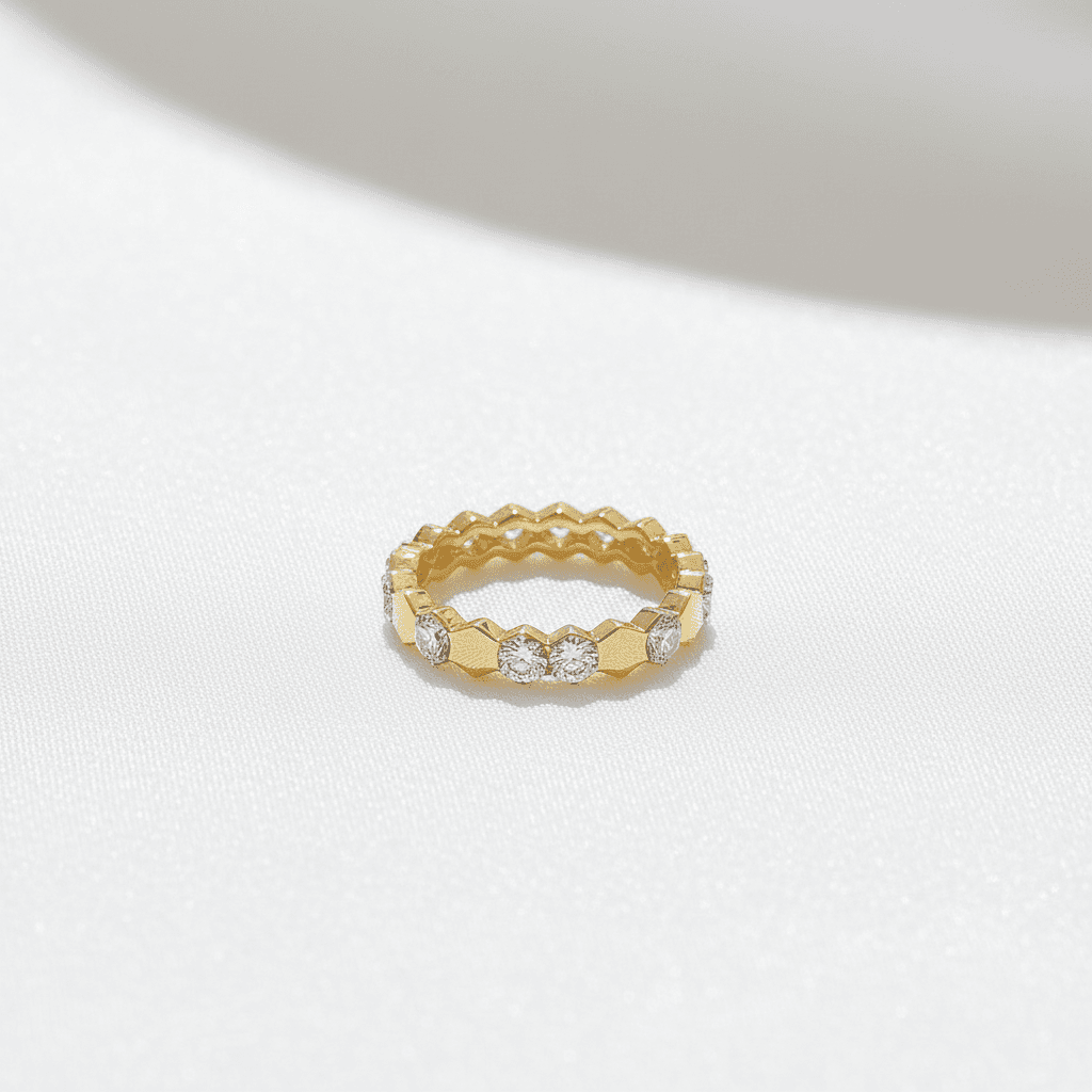 Hexagon Diamond Eternity Band — RF0624