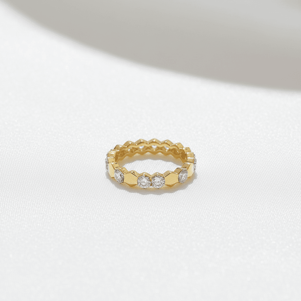 Hexagon Diamond Eternity Band