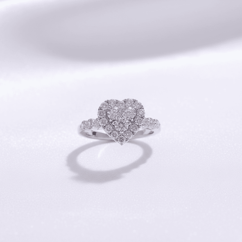 Heart Halo Cluster Diamond Ring