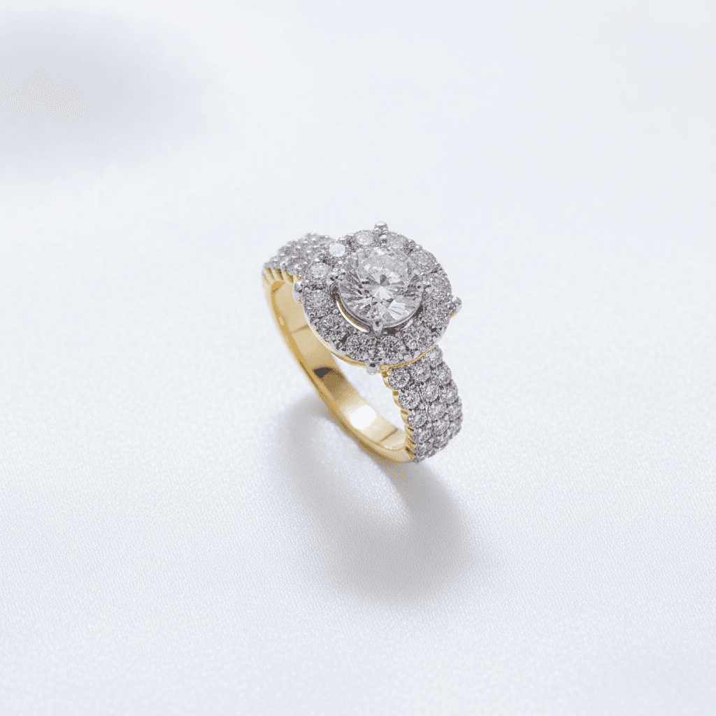 Grand Double Halo Cluster Diamond Ring