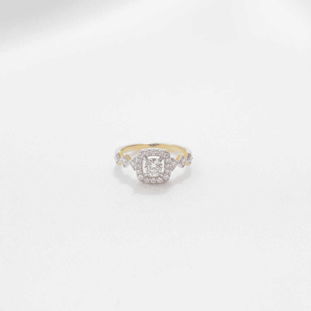 Cushion Halo Cross Shank Diamond Ring — RF0644