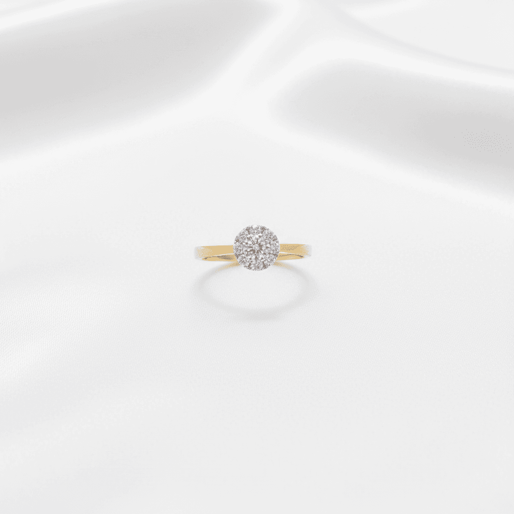 Round Cluster Solitaire Diamond Ring