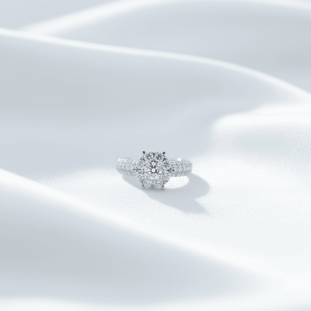 Halo Silk Satin Diamond Ring