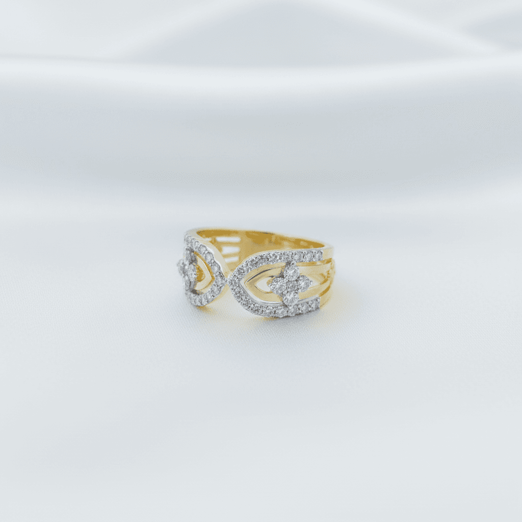 Diamond Arrow Cluster Ring