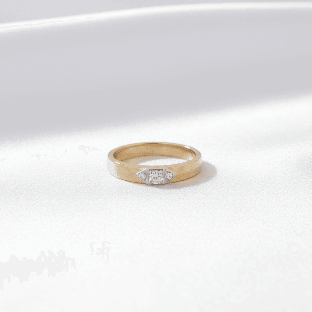 Men's Gold Diamond Band Ring — RM001
