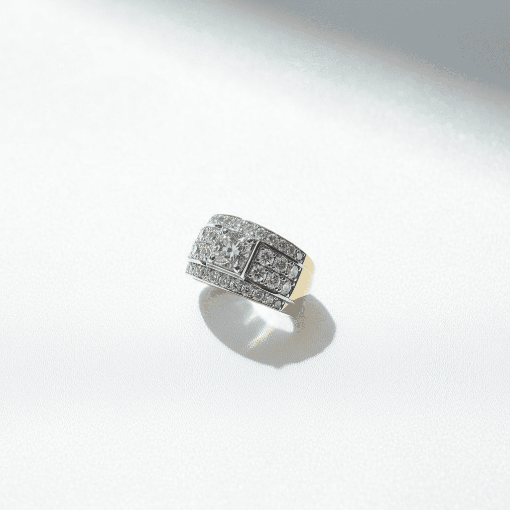Men's Luxury Wide Diamond Ring — RM005