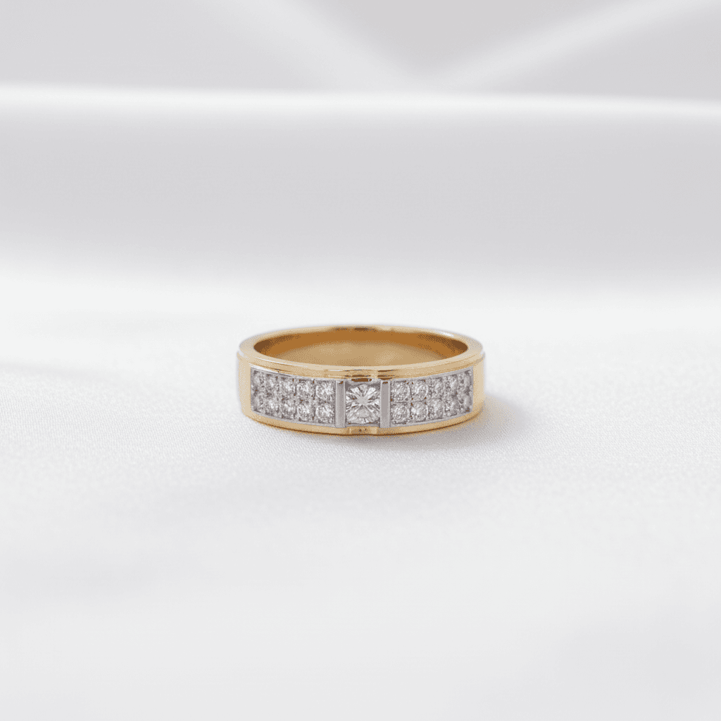 Men's Pave Diamond Band Ring — RM006