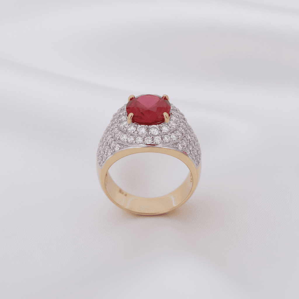 Men's Ruby Pave Cocktail Ring — RM012