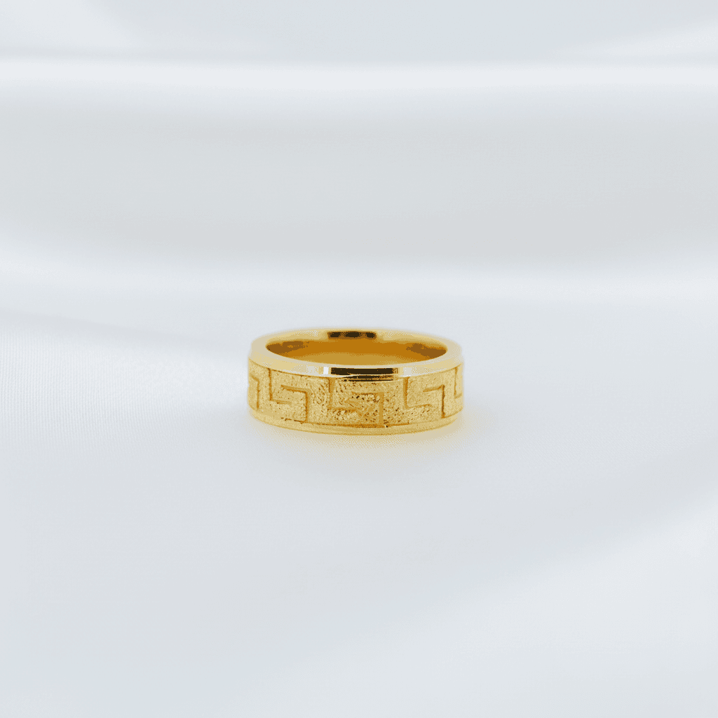 Gold Greek Key Ring — RM036