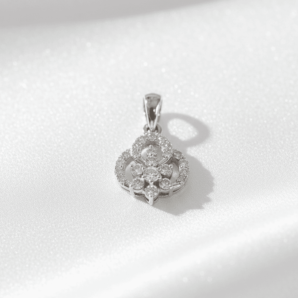 Floral Swirl Diamond Pendant — P0020