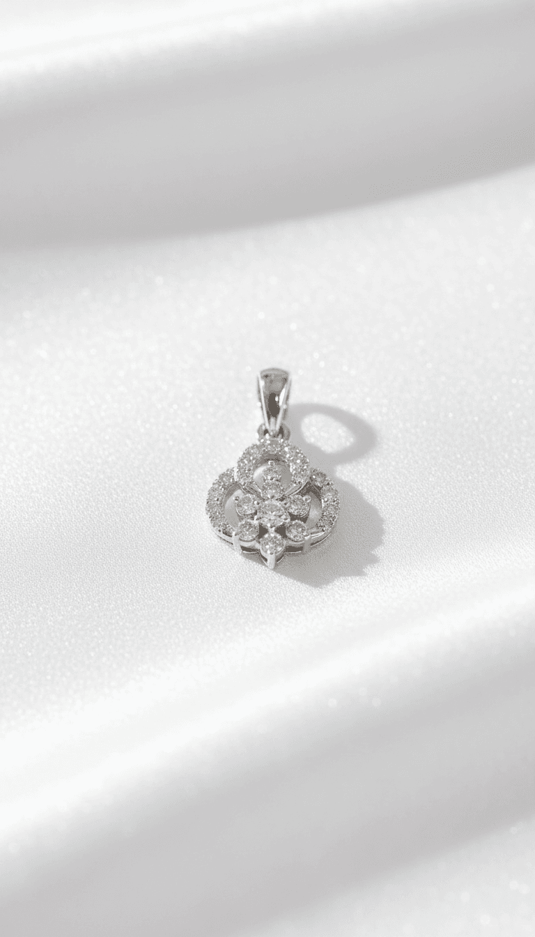 Floral Swirl Diamond Pendant — P0106