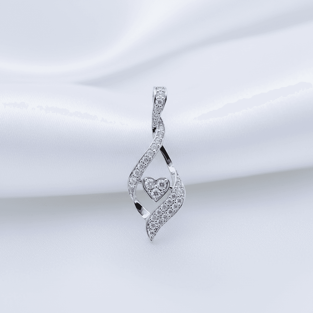Twisted Heart Diamond Pendant — P0344