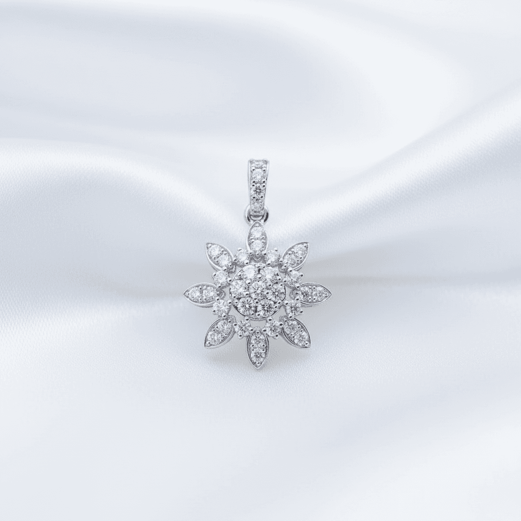 Snowflake Diamond Cluster Pendant — P0349