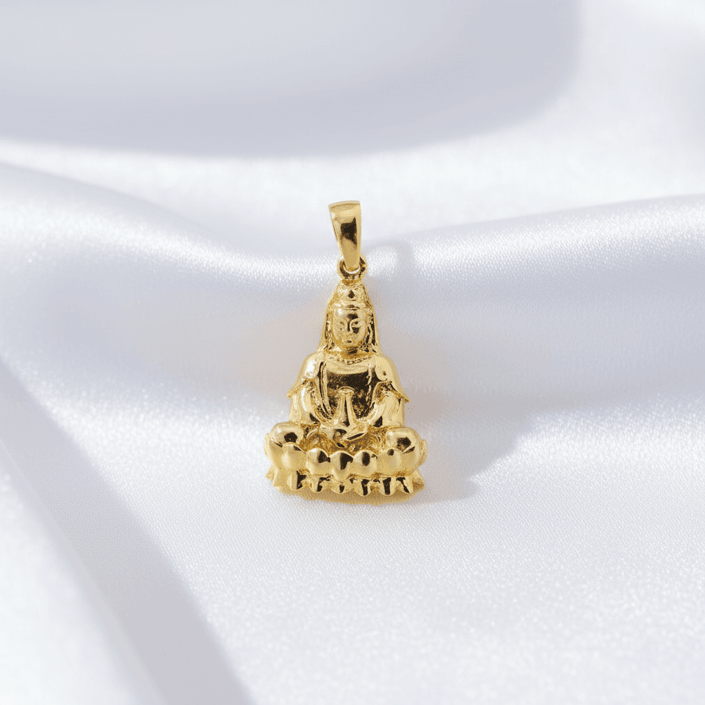 Guan Yin Gold Pendant — P0352