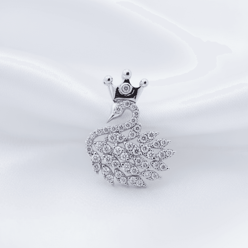 Swan Crown Diamond Pendant — P07493