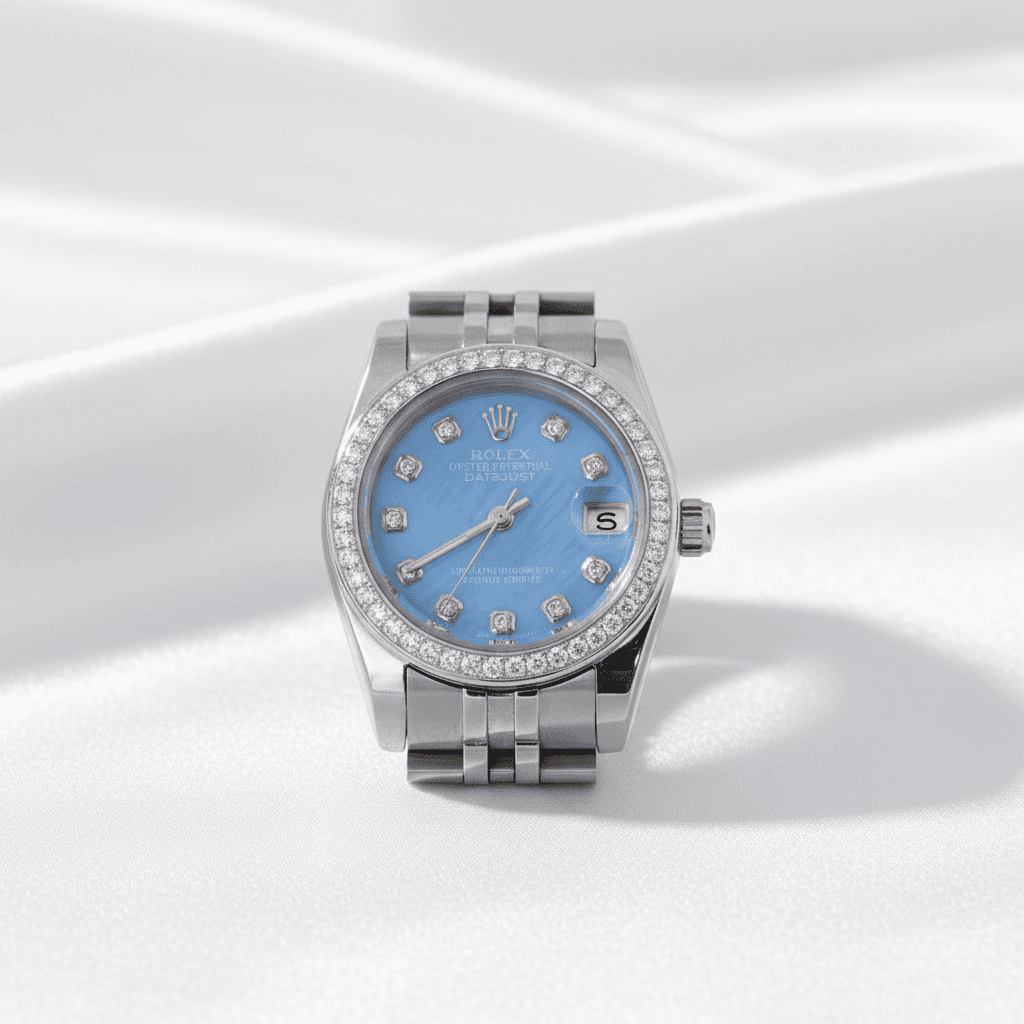 Blue Mother of Pearl Diamond Watch — W002