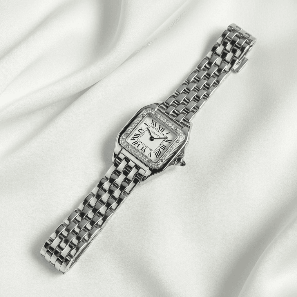 Big Cat Motif Diamond Bracelet Watch — W006