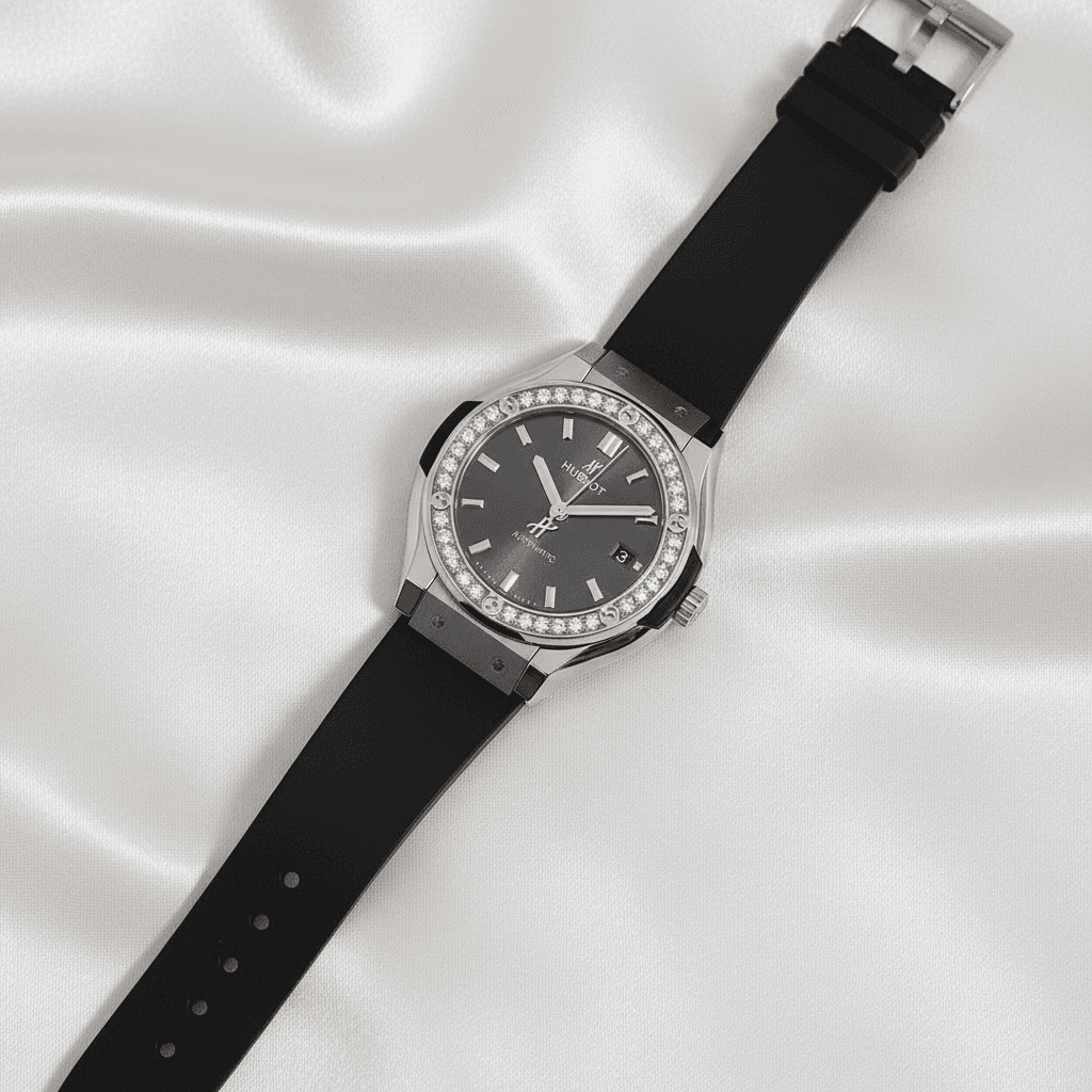 Round Diamond Bezel Watch — W014